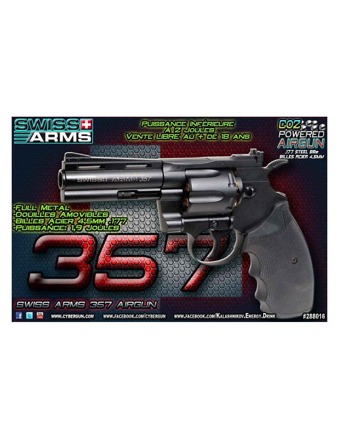 Python SNR 357 Magnum 2,5 Pouces Crosman 4,5mm BBS et Plomb de Cros