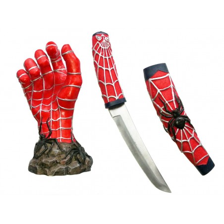 Couteau Spiderman Fourreau et Support Main
