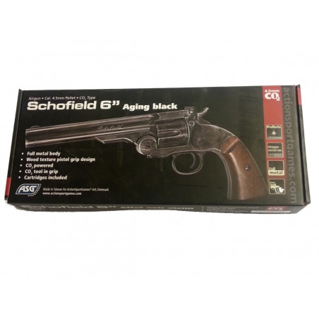 Schofield 6'' Black Wooden Grip 4,5j CO2 4,5mm Plomb
