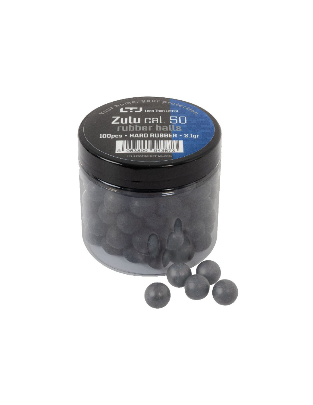 100 Billes Caoutchouc Noir Calibre .50 - 1,08 G - Compatible HDR50 & Répliques T4E - Tir Loisir/Entraînement