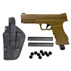 Pack defense GS50 V2 Tan Cal 50 Balles Caoutchouc CO2 18 Joules