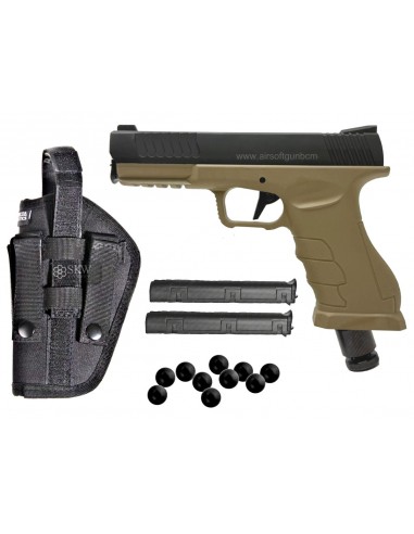 Pack defense GS50 V2 Black Tan Cal 50 Balles Caoutchouc CO2 18 Joules