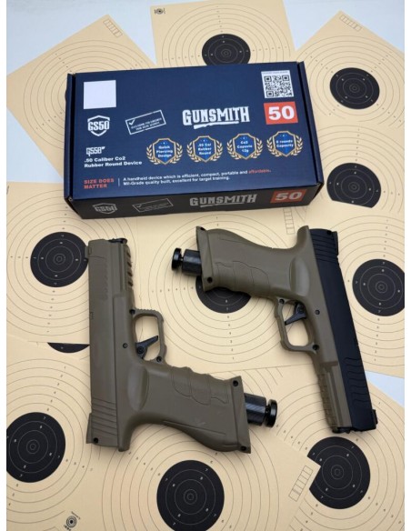 Pack defense GS50 V2 Black Tan Cal 50 Balles Caoutchouc CO2 18 Joules